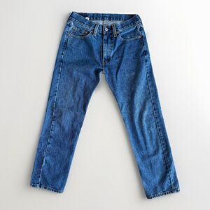 Levis 505 Jeans Straight Leg 100% cotton Red Tab Mens 30 X 29 Dark Stonewash